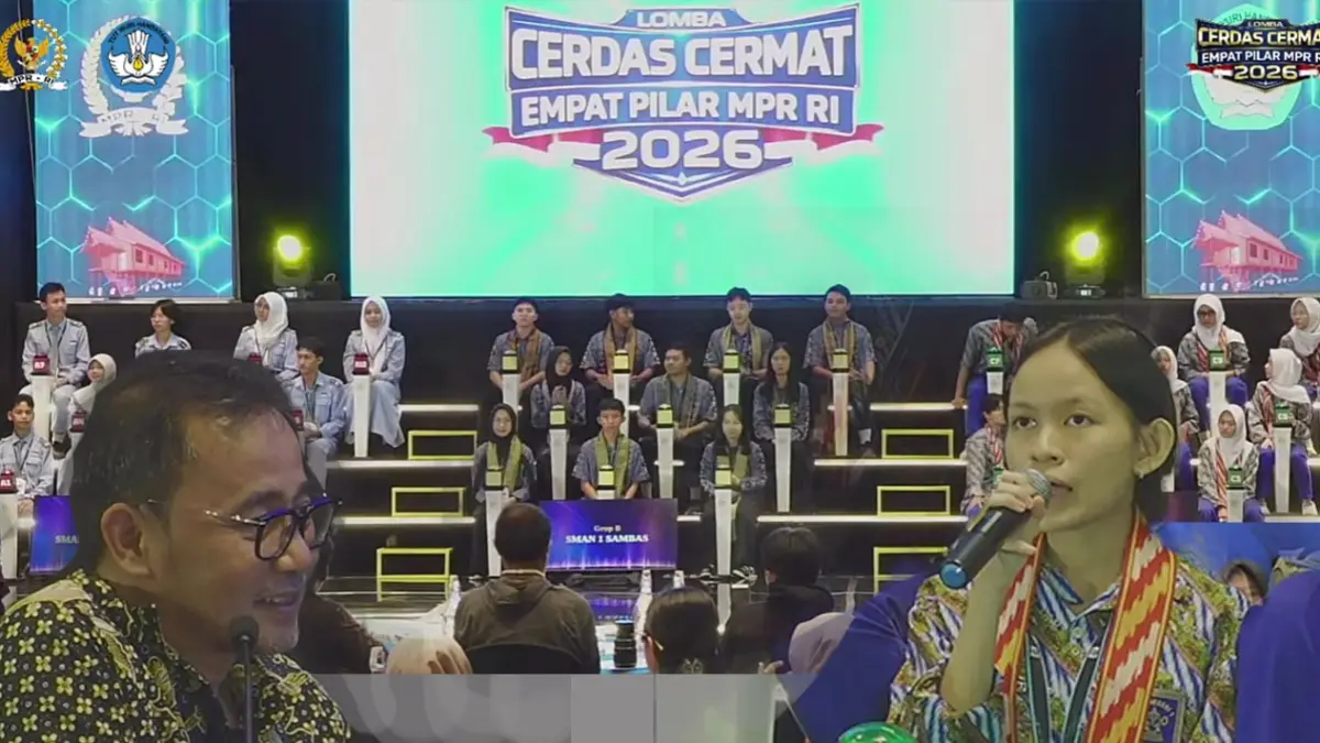Final Lomba Cerdas Cermat Empat Pilar MPR RI 2026 - Provinsi Kalimantan barat menuai kontroversi publik, juri jadi sorotan. (YouTube/
MPRGOID)