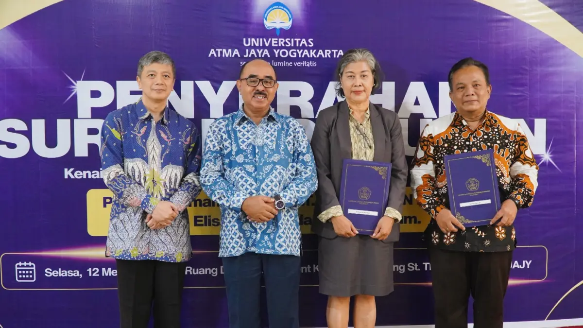 Universitas Atma Jaya Yogyakarta memiliki dua guru besar baru dari Fakultas Teknik dan Fakultas Hukum