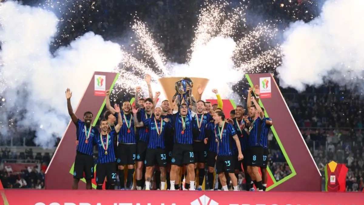 Inter Milan menjadi jawara Coppa Italia setelah kalahkan Lazio di Olimpico dengan skor 2-0. (Inter)