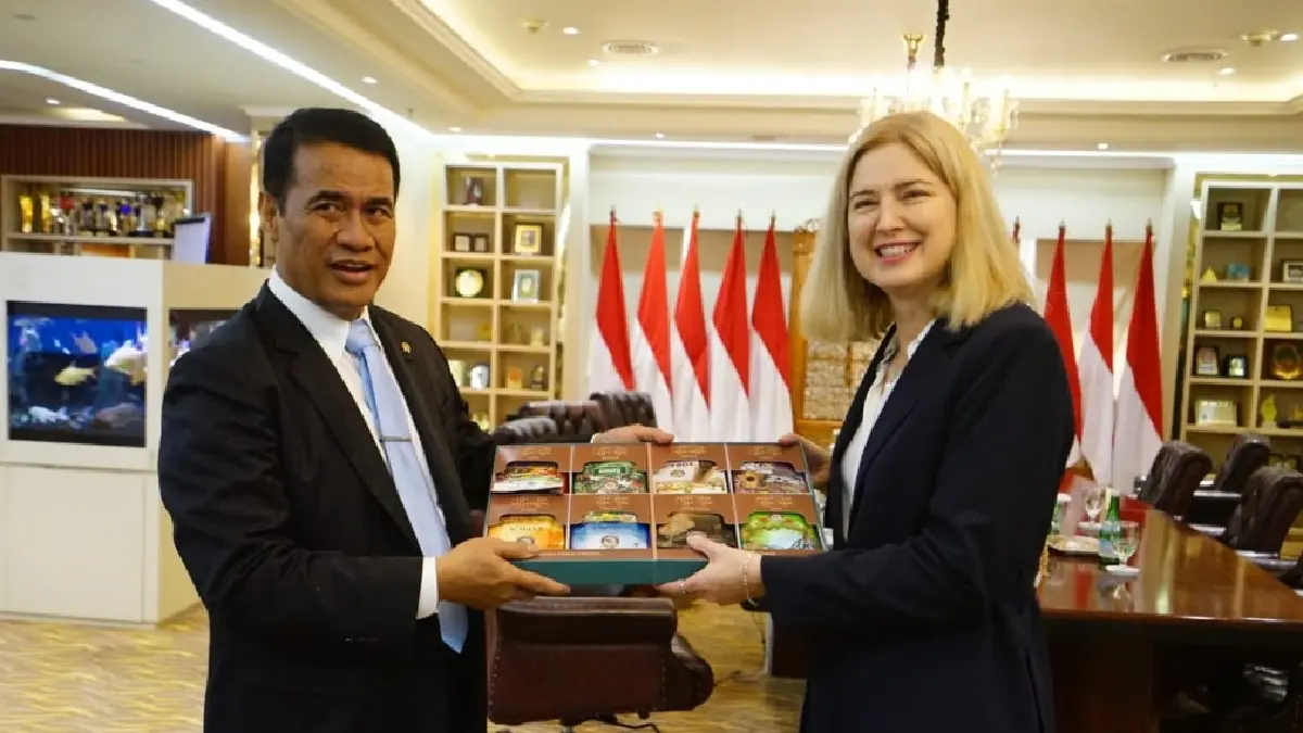 DUKUNGAN PUPUK: Menteri Pertanian, Perikanan, dan Kehutanan Australia Julie Collins MP dalam suatu kesempatan dialog pangan dengan Menteri Pertanian (Mentan) Andi Amran Sulaiman. (ISTIMEWA)