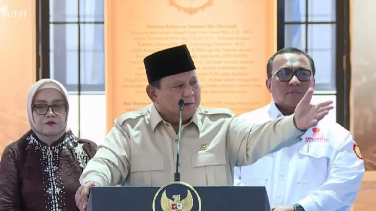 APRESIATIF: Presiden Prabowo Subianto saat meresmikan Museum Marsinah dan Rumah Singgah di Nganjuk, Jawa Timur, Sabtu (16/5/2026).(ISTIMEWA)