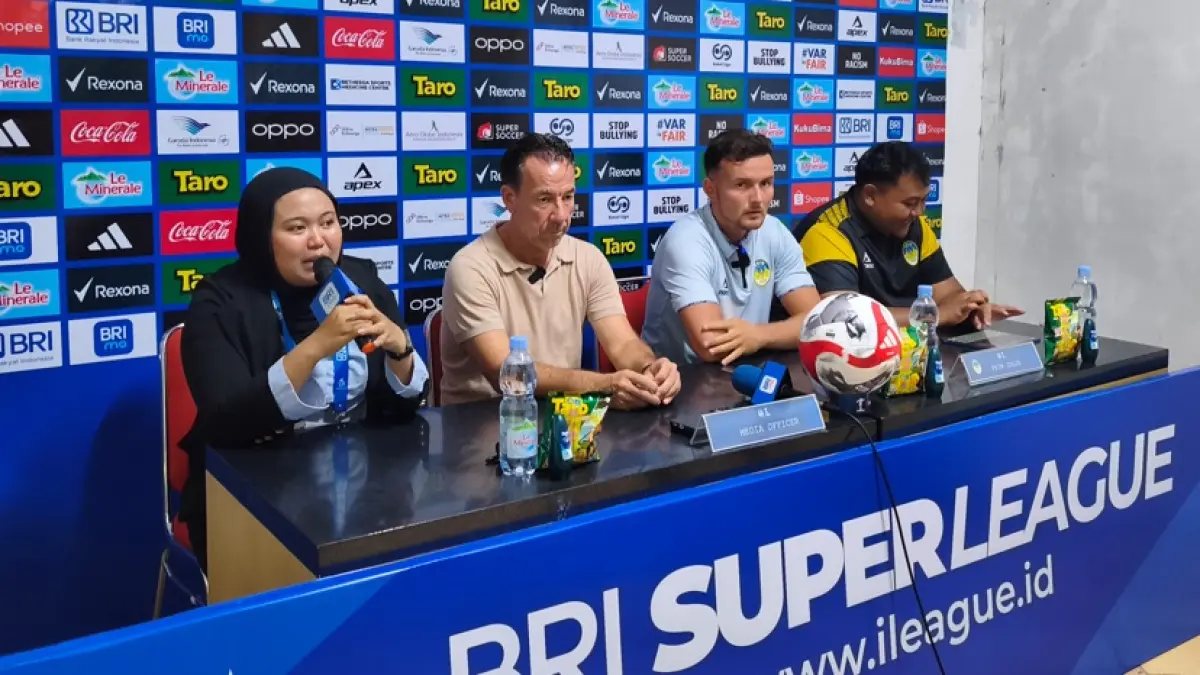 Sesi konferensi pers setelah pertandingan antara PSIM Jogja melawan Madura United. (Fahmi Fahriza/Radar Jogja)
