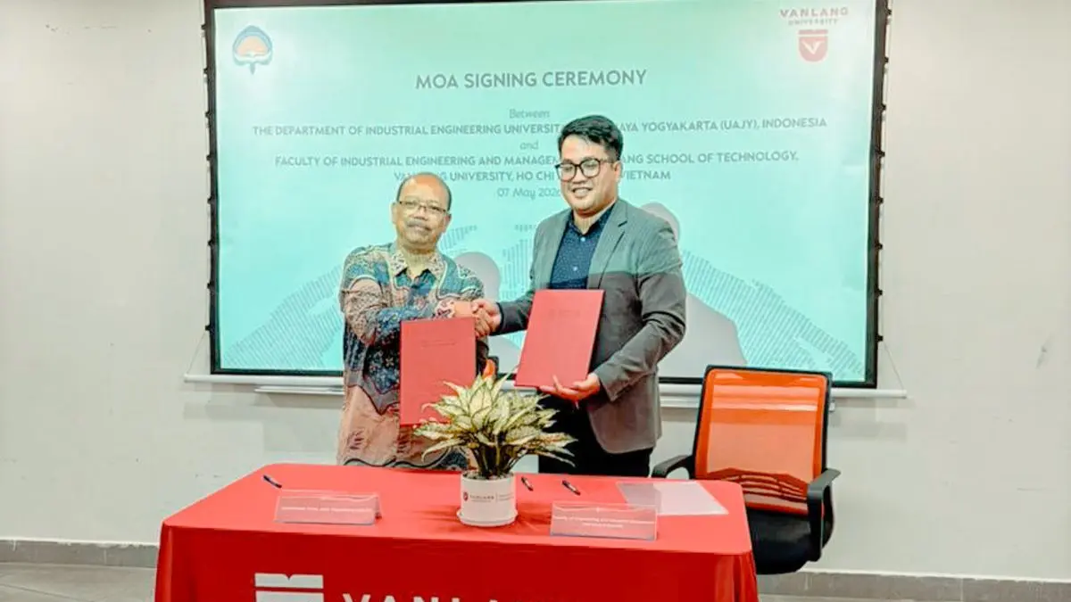 Penandatanganan Memorandum of Agreement (MoA) Fakultas Teknologi Industri (FTI) Universitas Atma Jaya Yogyakarta (UAJY) dengan Faculty of Industrial Engineering and Management, Van Lang University 