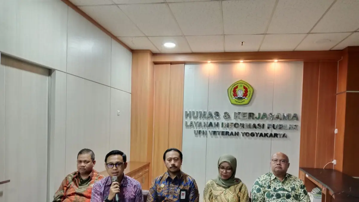 Jumpa pers UPN Veteran Yogyakarta soal dugaan kekerasan seksual pada Jumat (22/5)&nbsp;- Delima Purnamasari/Radar Jogja
