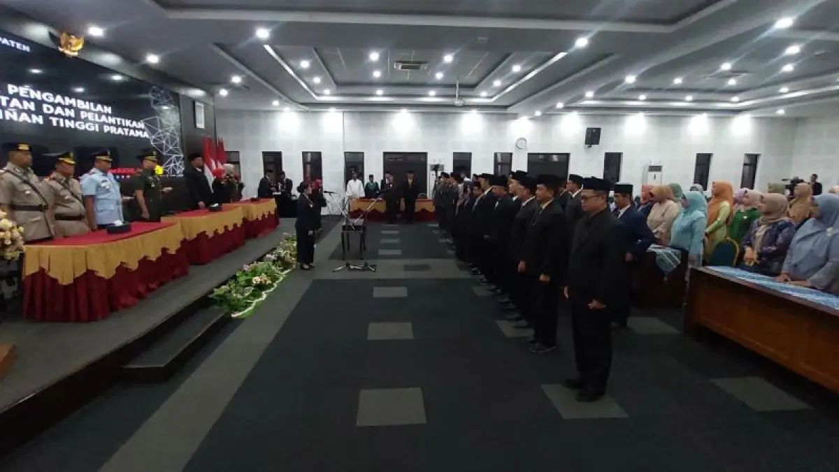 PELANTIKAN: JPTP yang dilantik 2025 lalu menngucapkan sumpah jabatan. (ANOM BAGASKORO/RADAR JOGJA)