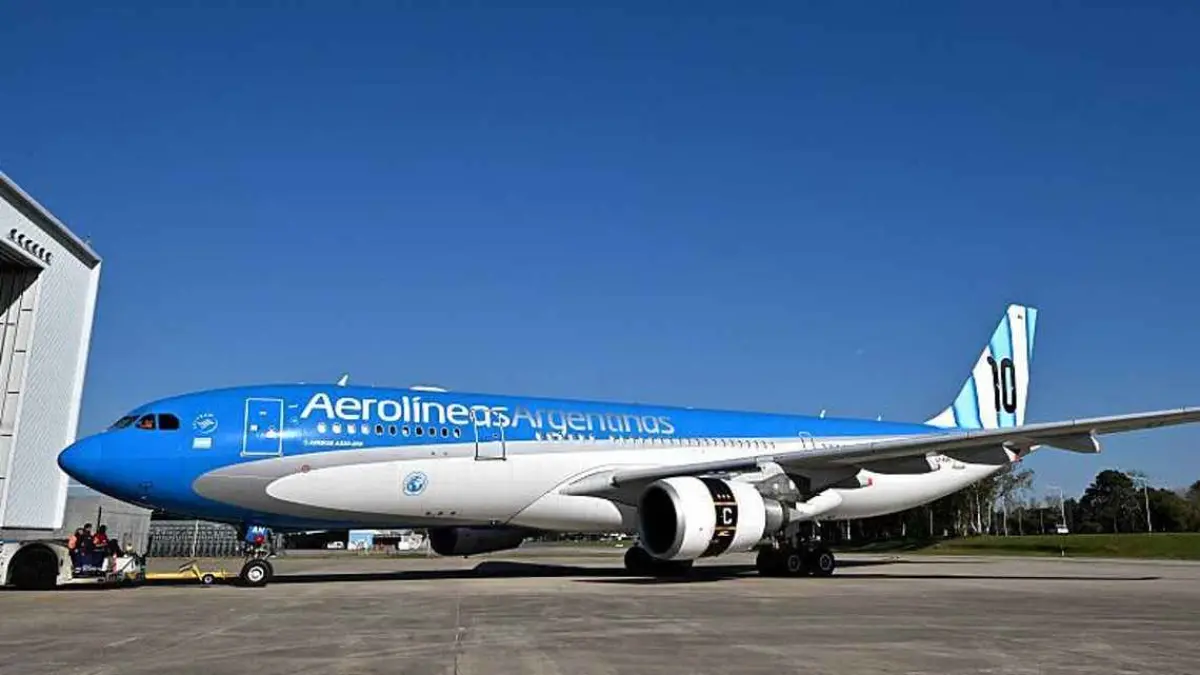 Pesawat Aerolineas Argentinas yang membawa para pemain tim nasional Argentina telah tiba di Amerika Serikat.