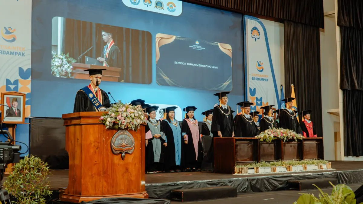 Universitas Atma Jaya Yogyakarta (UAJY) menyelenggarakan Wisuda Program Sarjana dan Program Magister Periode III Tahun Akademik 2025/2026 pada Sabtu (30/5/2026) di Student Center, Gedung Slamet Rijadi.