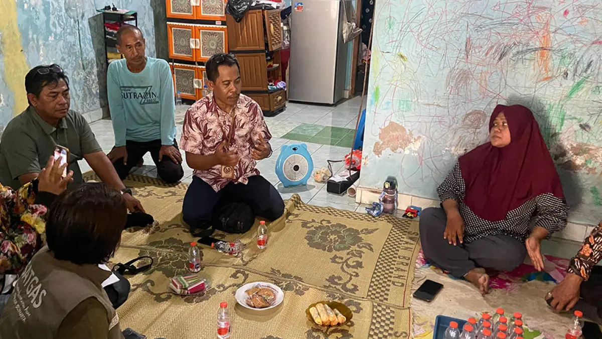 Satgas PPA DIJ sedang koordinasi dengan keluarga korban &nbsp;di Sitimulyo, Piyungan, Bantul, Kamis (4/6). Cintia Yuliani/Radar Jogja
