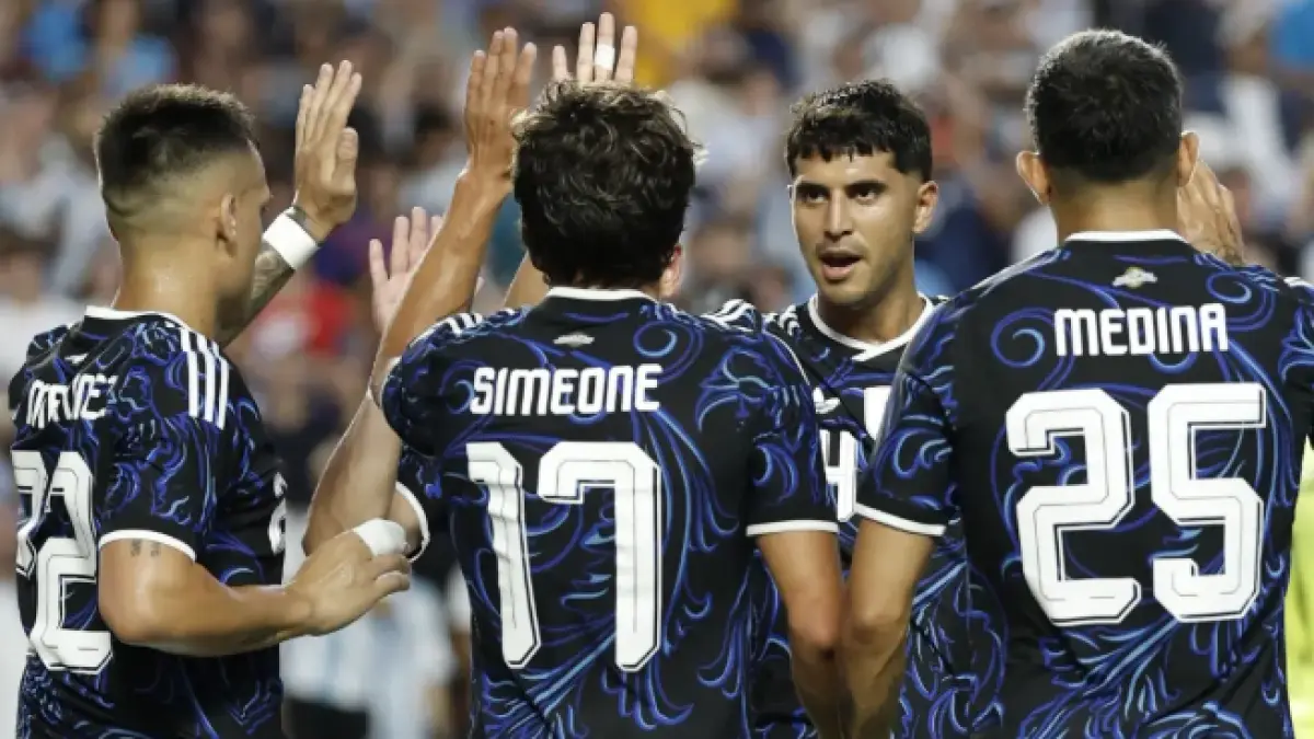 Selebrasi para pemain Argentina dalam kemenangan atas Honduras. (instagram)