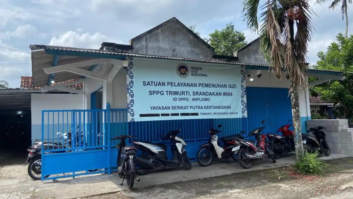 SEMPAT TUTUP: SPPG Trimurti Srandakan 004 yang pernah ditutup sementara karena IPAL tidak sesuai standar. (Cintia&nbsp;Yuliani/Radar Jogja)