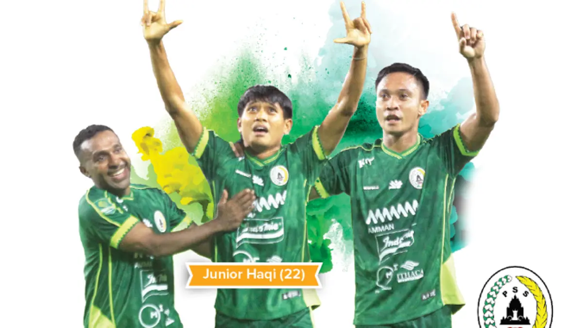 Gelandang PSS Sleman Junior Haqi (tengah). (Foto: Guntur Aga Tirtana/Radar Jogja)