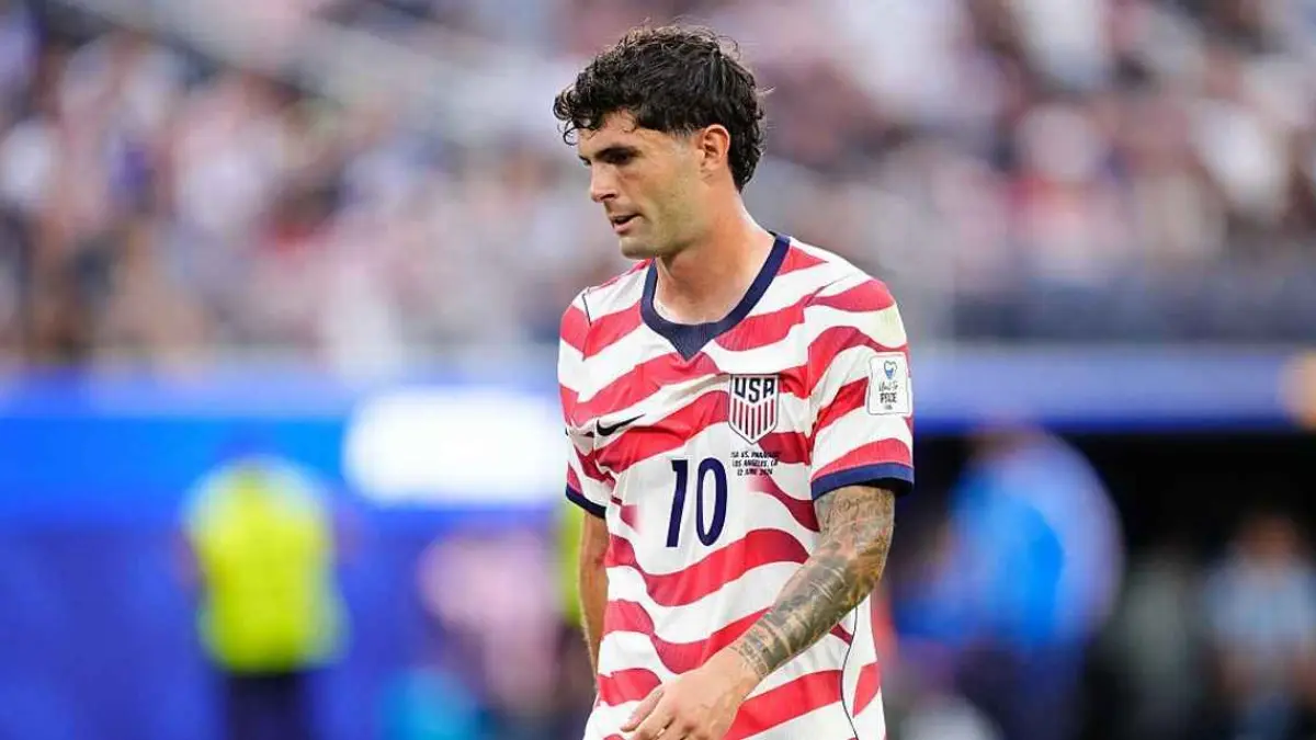 Christian Pulisic dalam penampilan bersama Amerika Serikat melawan Paraguay. (getty images)