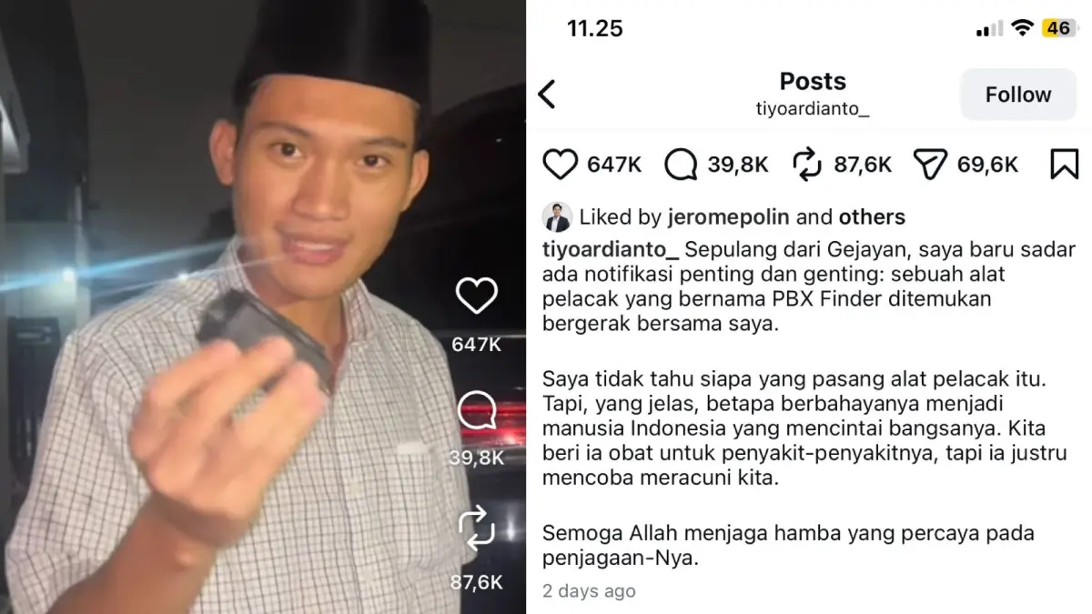 Cuplikan Reels & Caption Video di Akun Pribadi Tiyo Ardianto (Sumber: instagram.com/tiyoardianto_)