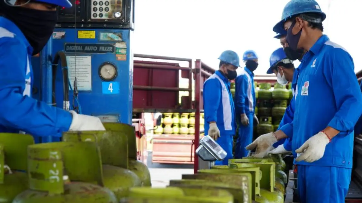 Ilustrasi stok LPG 3kg yang disiapkan oleh Pertamina. (Dokumentasi Pertamina)