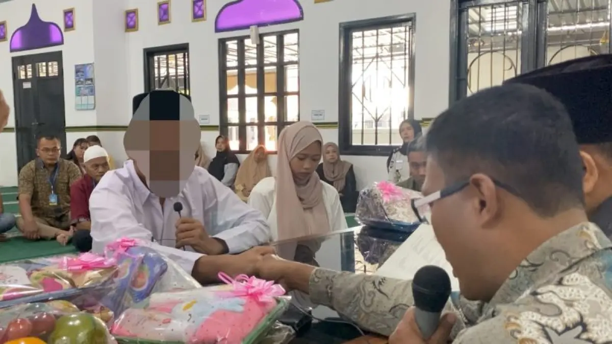 KHIDMAT: Prosesi pernikahan di dalam Lapas Sleman. (Dokumentasi Lapas Sleman)