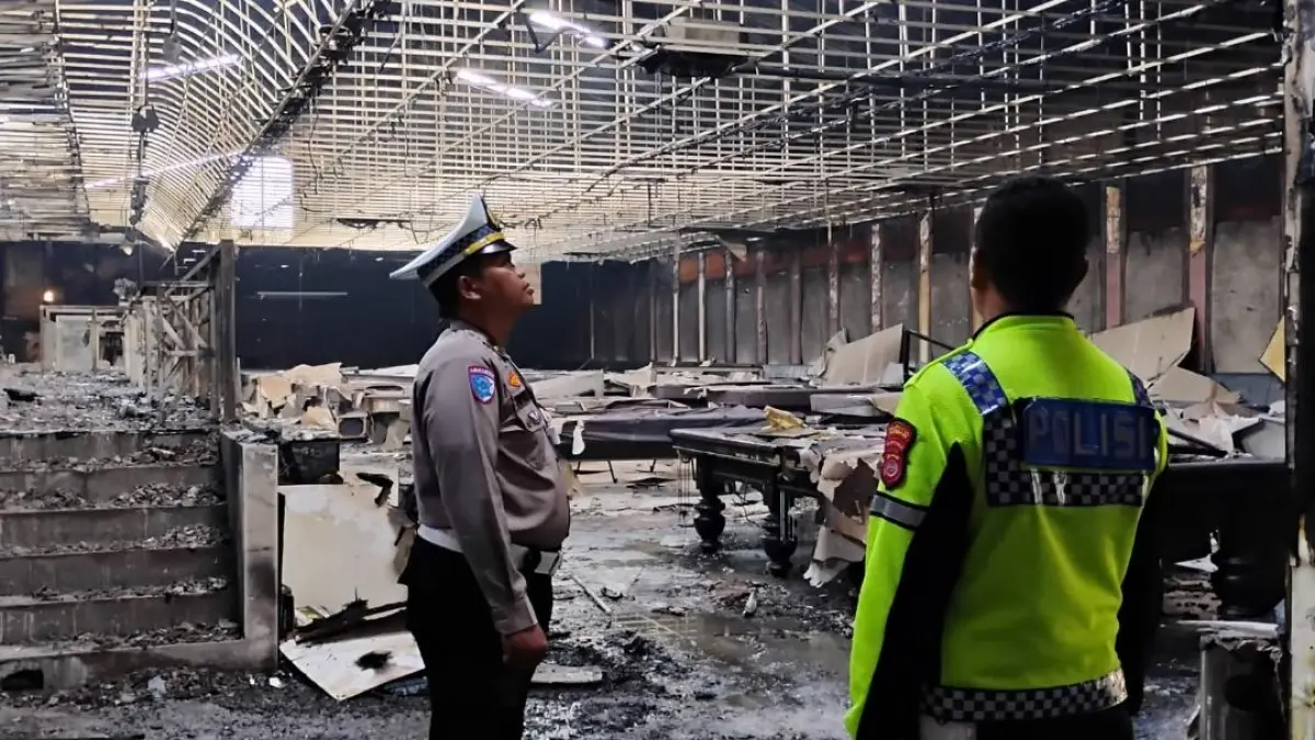 Habit Pool and Lounge yang terbakar. (Foto: Dokumentasi Polresta Sleman)&nbsp;