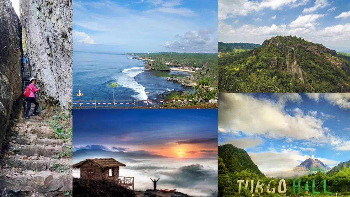 Wisata pendakian Yogyakarta untuk pemula. (Kolase/Berbagai Sumber)