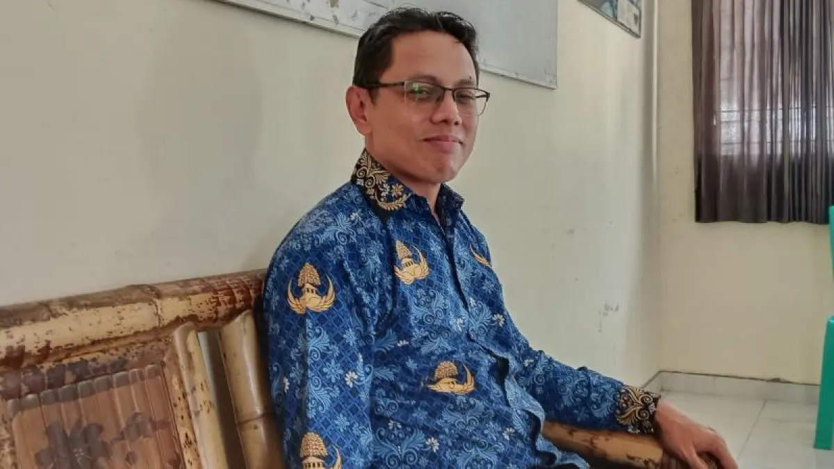 Kepala UPTD Pasar Hewan Ambarketawang dan RPH Yuda Andi Nugroho. (Delima&nbsp;Purnamasari/Radar Jogja)