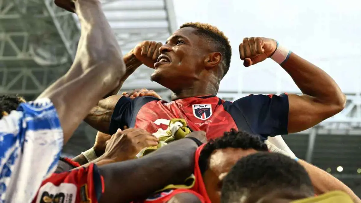 Selebrasi Helio Varela dalam hasil imbang Tanjung Verde melawan Uruguay di Piala Dunia 2026 pada Senin (22/6/2026).