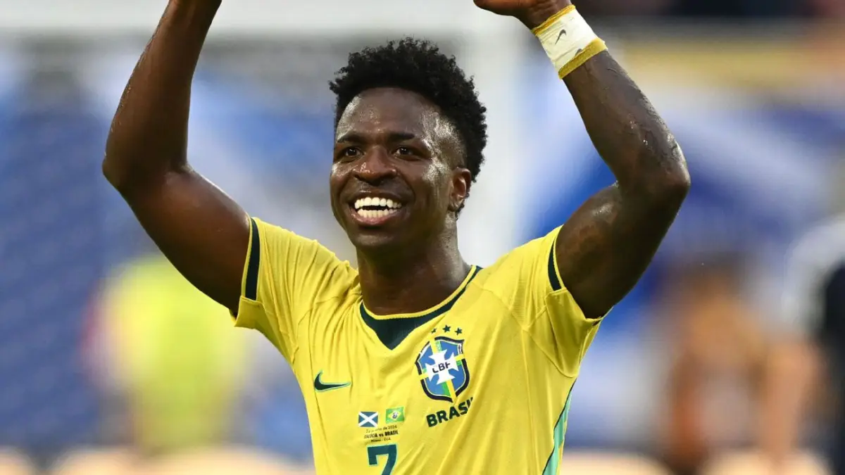 Vinicius Junior cetak dua gol saat Brasil kalahkan Skotlandia untuk memuncaki klasemen Grup C Piala Dunia 2026 pada Kamis (25/6/2026).