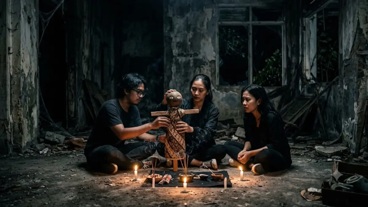 Cerita seram yang masih berkembang saat ini, jelangkung. (AI Generated)
