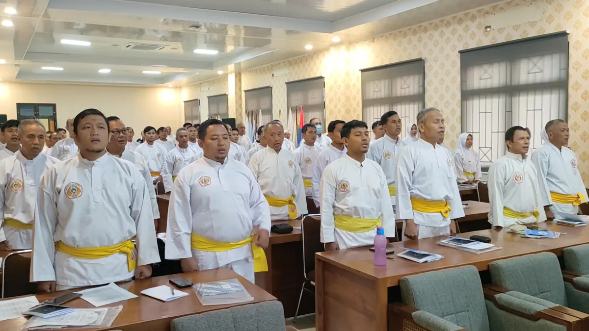 Para peserta saat mengikuti penataran wasit yang diselenggarakan oleh IPSI DIJ di Aula KONI DIJ&nbsp;