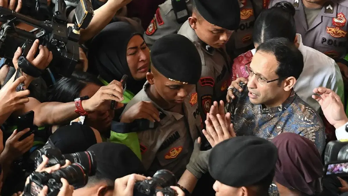 Terdakwa kasus dugaan korupsi pengadaan Chromebook dalam program digitalisasi pendidikan di Kemendikbudristek Nadiem Anwar Makarim - ANTARA FOTO