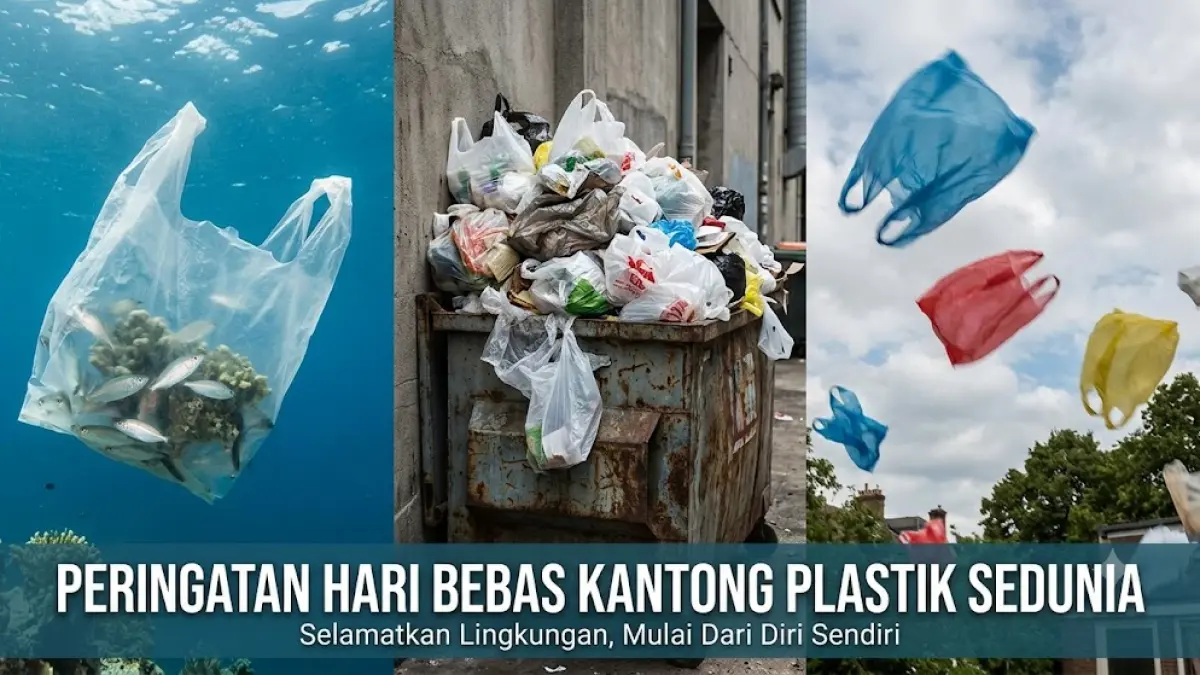 Peringatan Hari Bebas Kantong Plastik Sedunia. (AI Generated)