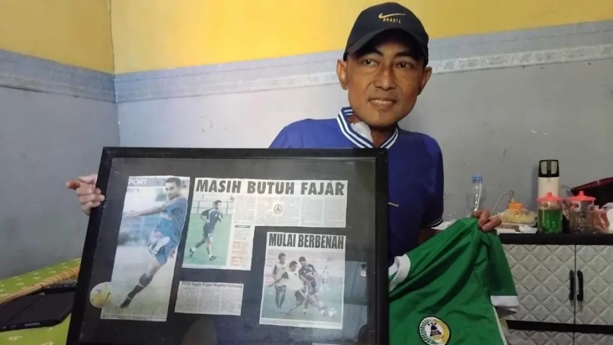Fajar Listiyantoro legenda PSS Sleman dan PSIM Jogja yang sedang sakit. (Foto: Rizky Wahyu/Radar Jogja)&nbsp;