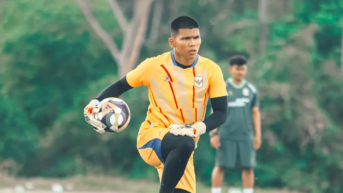 Kiper PSIM Jogja Cahya Supriadi saat menjalani pemusatan latihan bersama Timnas Indonesia. (Foto: dokumentasi Timnas Indonesia)