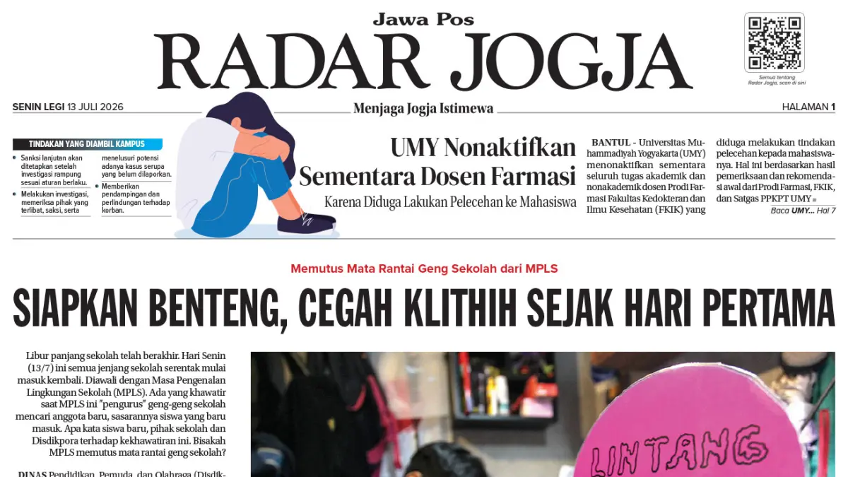 JAWA POS - RADAR JOGJA, EDISI SENIN, 13 JULI 2026