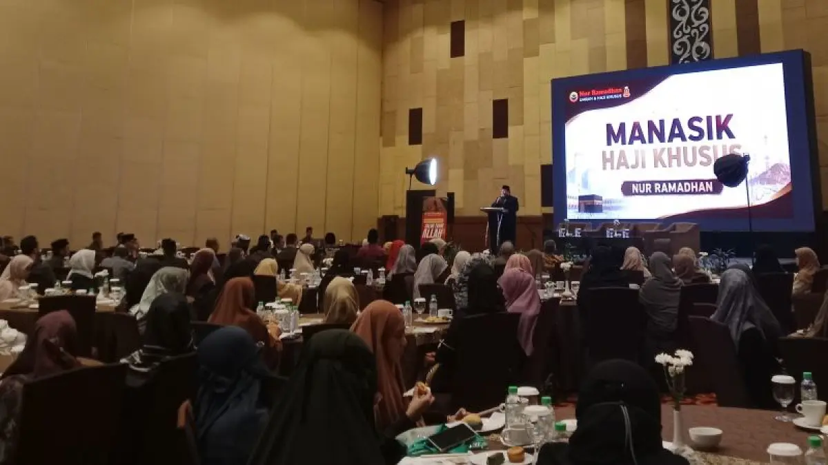 Penyelenggaraan manasik haji khusus yang digelar di Kabupaten Sleman pada Minggu (12/7). (Delima&nbsp;Purnamasari/Radar Jogja)