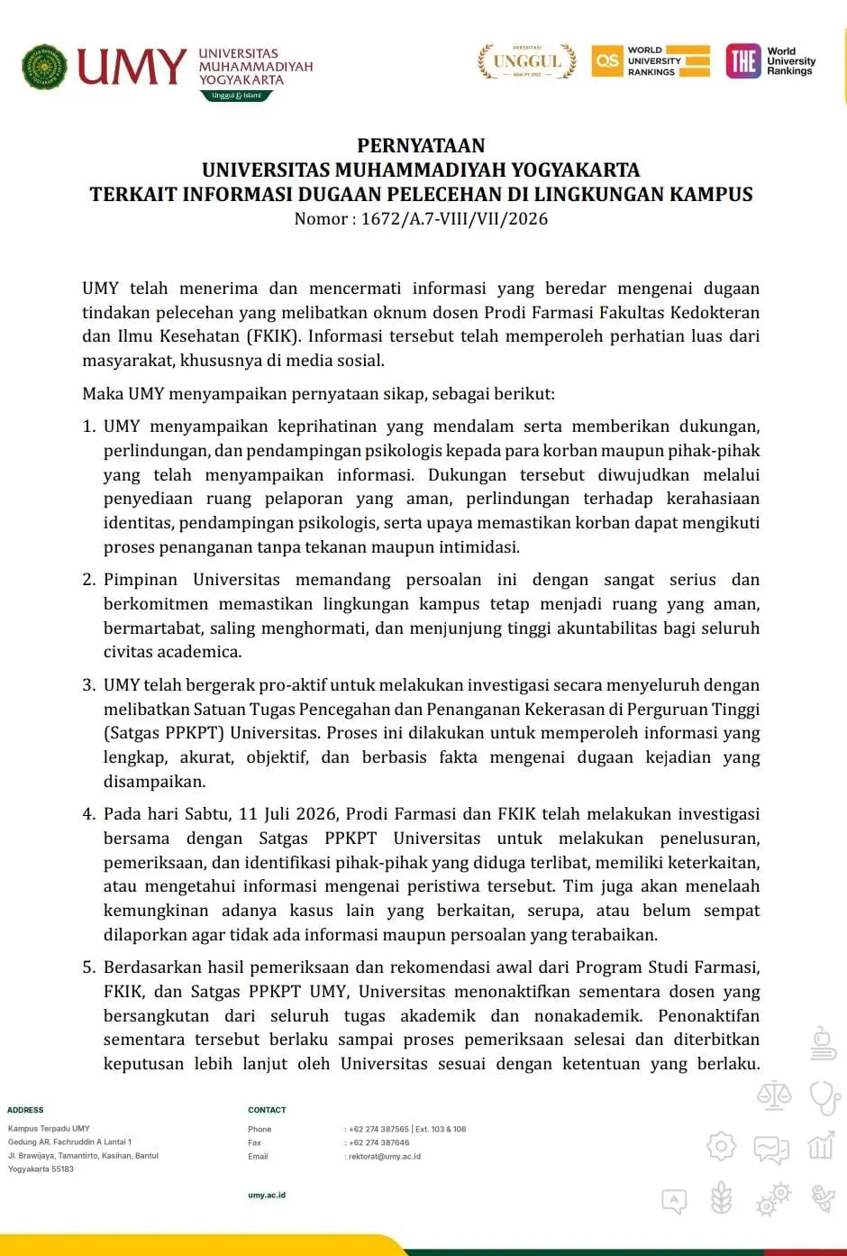 Pernyataan Sikap UMY 