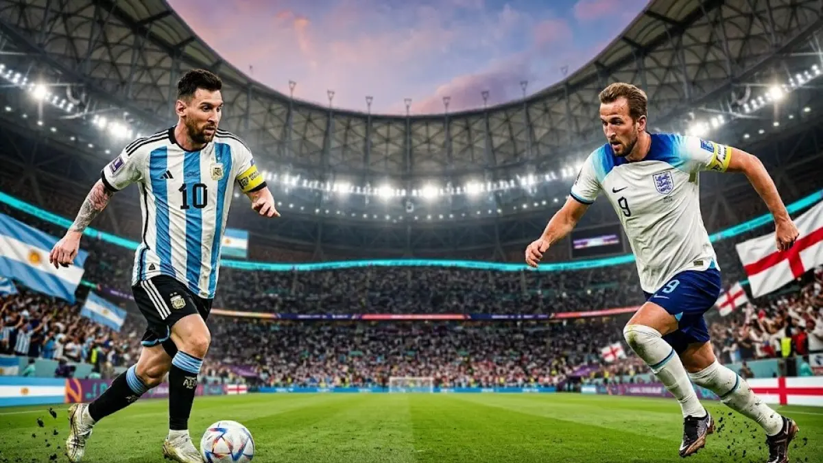 Duel Messi dan Kane akan tersaji di semifinal antara Argentina kontra Inggris