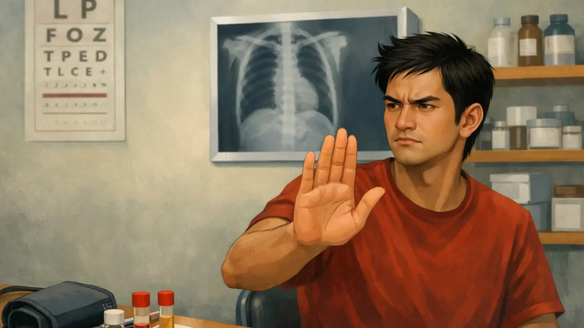 Pemuda yang menolak medical check-up. (AI Generated)