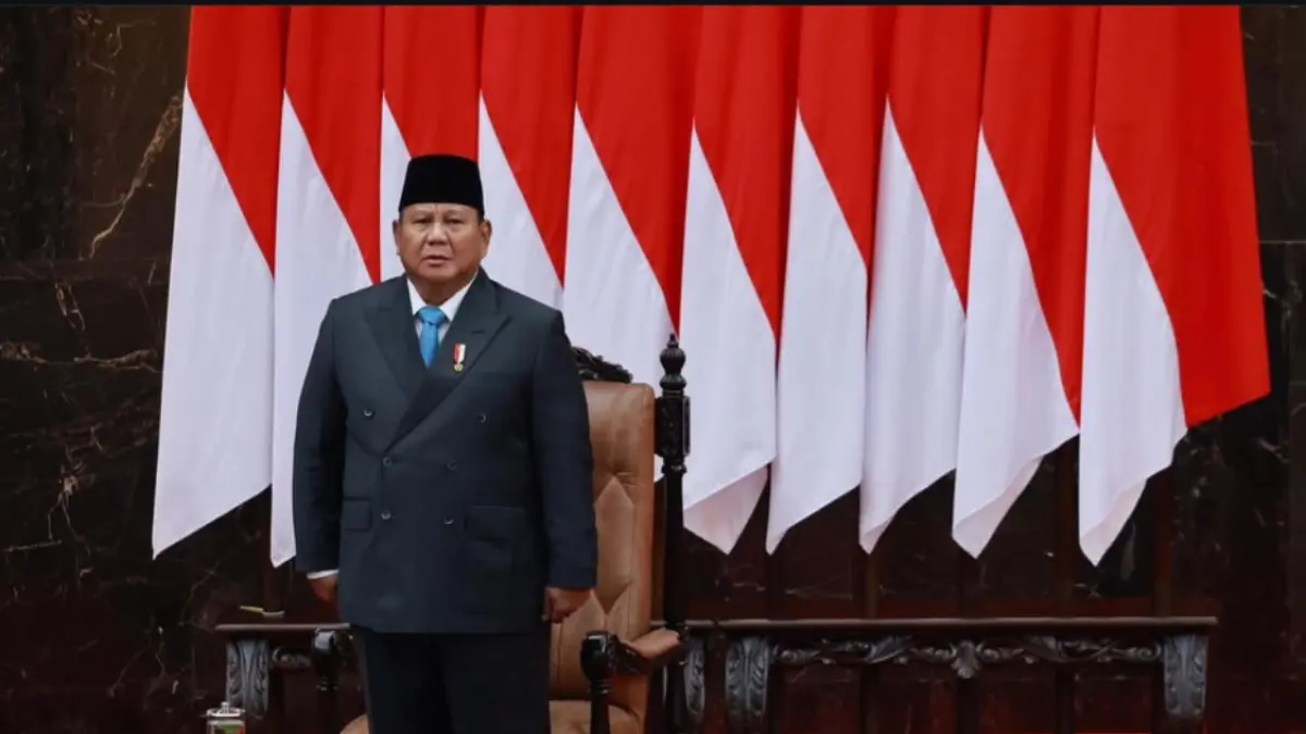 Presiden Prabowo Subianto menyampaikan pidato dalam Rapat Paripurna DPR RI terkait Kebijakan Ekonomi Makro dan Pokok-Pokok Kebijakan Fiskal RAPBN 2027. (Instagram Resmi Prabowo)