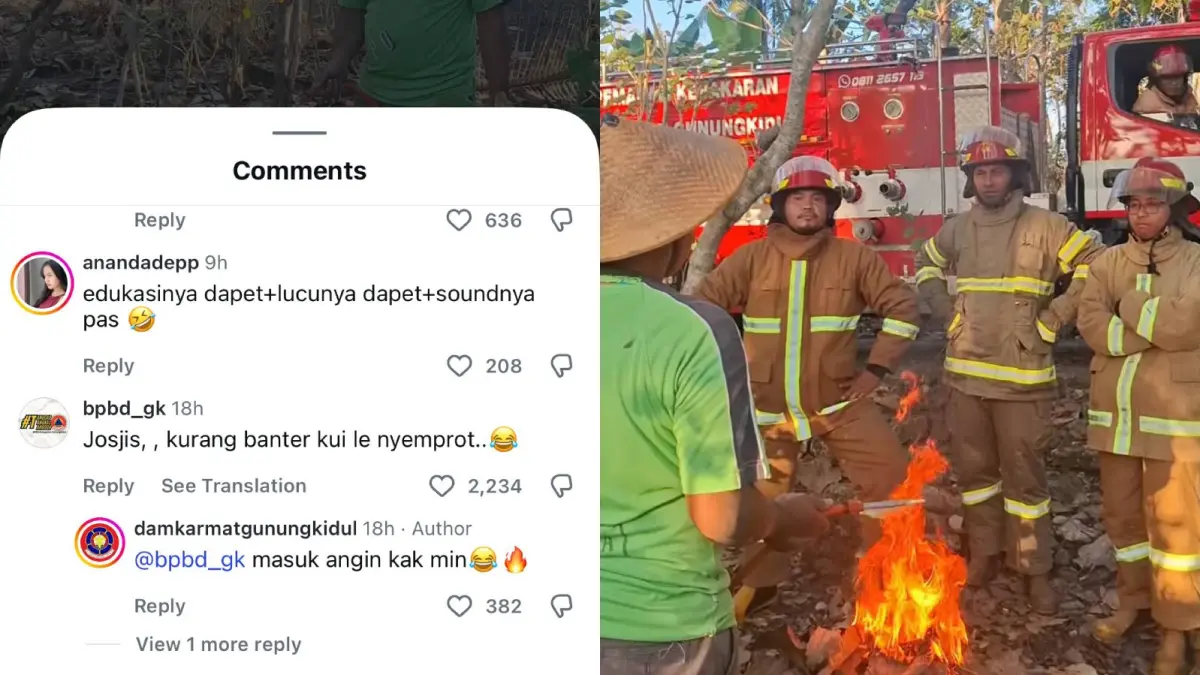 Komentar & Postingan Akun Official Damkarmat Gunung Kidul (Sumber: instagram.com/damkarmatgunungkidul)