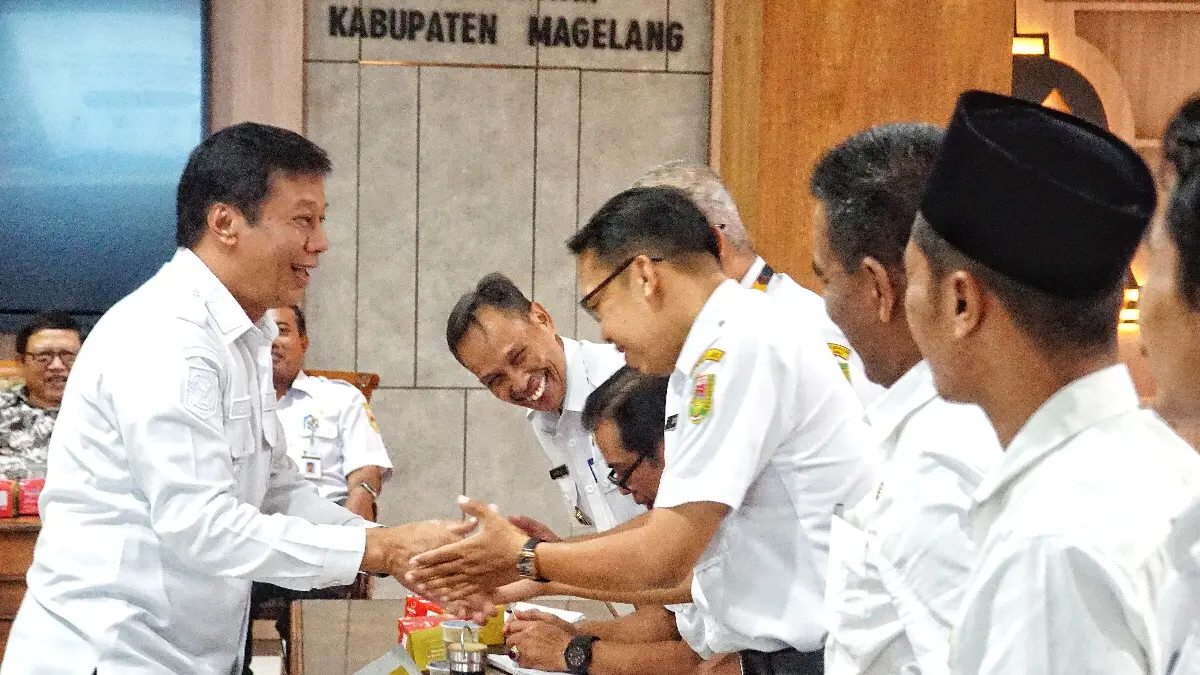 Wakil Bupati Magelang saat memberikan arahan kepada para kades pada kegiatan Penguatan Tata Kelola Keuangan Desa, Rabu (22/7).