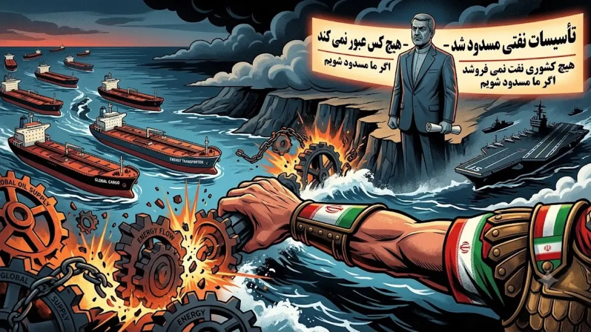Iran mengancam akan menghentikan seluruh pasokan minyak di kawasan Teluk jika Amerika Serikat berupaya memblokir ekspor minyak milik Teheran. (AI Generated)