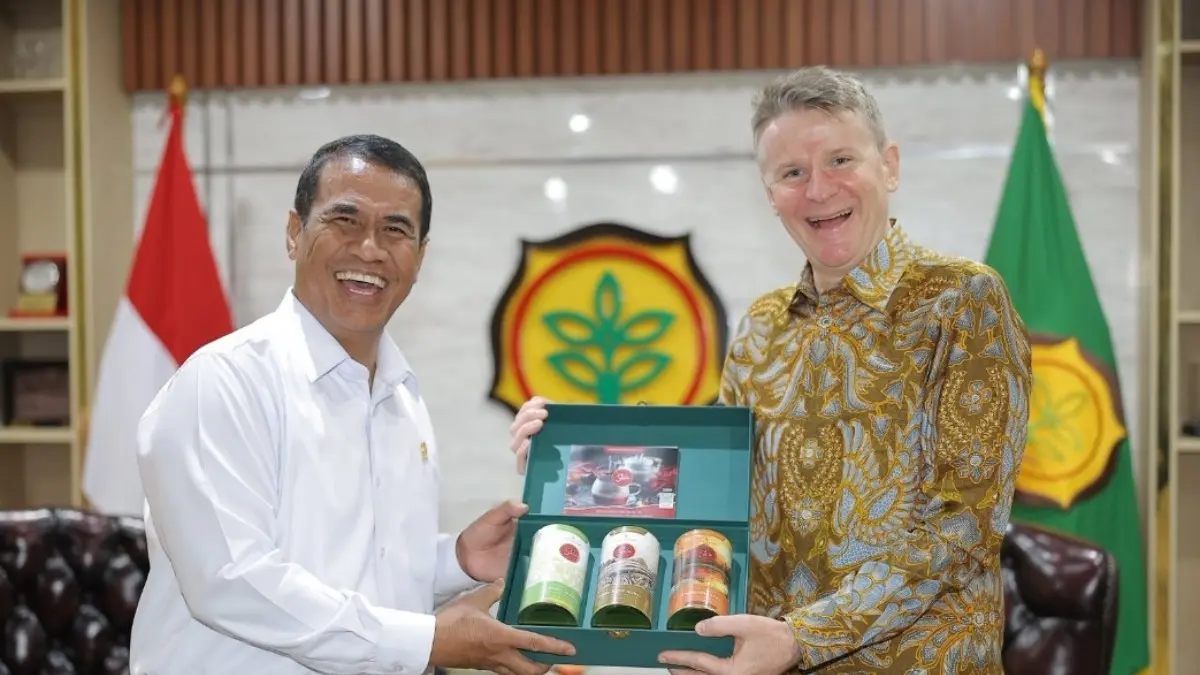 BILATERAL: Menteri Pertanian (Mentan) Andi Amran Sulaiman bersama Duta Besar Australia untuk Indonesia Rod Brazier di kantor pusat Kementerian Pertanian, Jakarta, Selasa (28/7/2026).(ISTIMEWA)