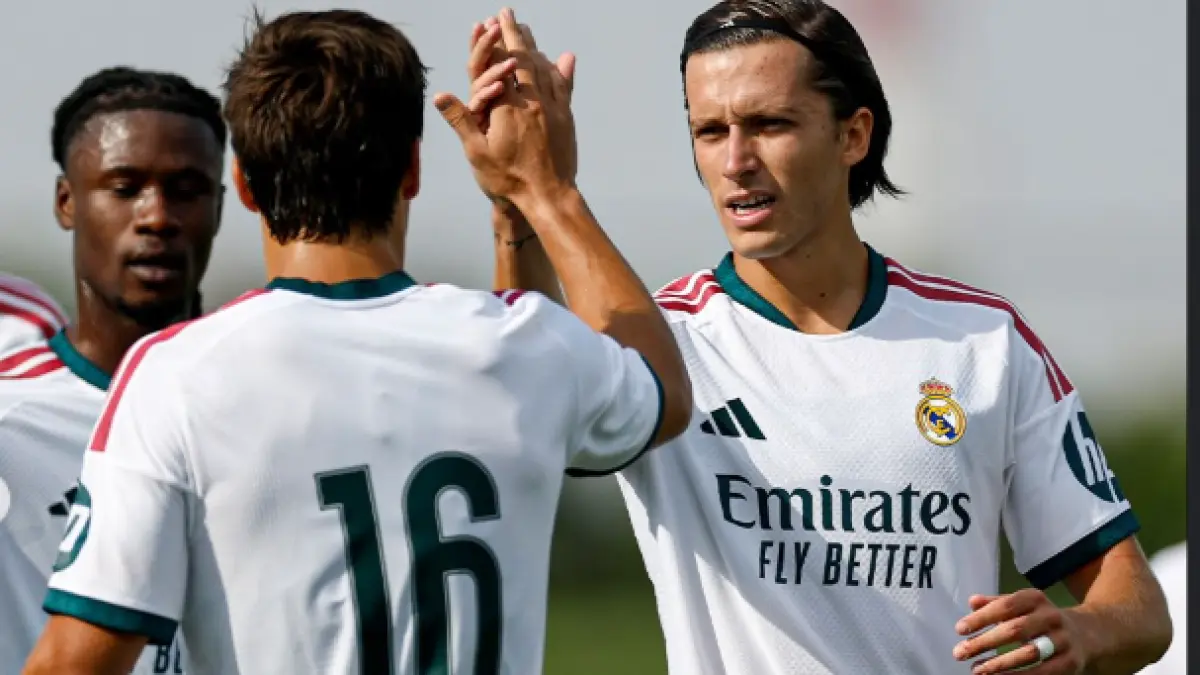 Para pemain Real Madrid rayakan kemenangan atas Leganes dalam laga persahabatan.