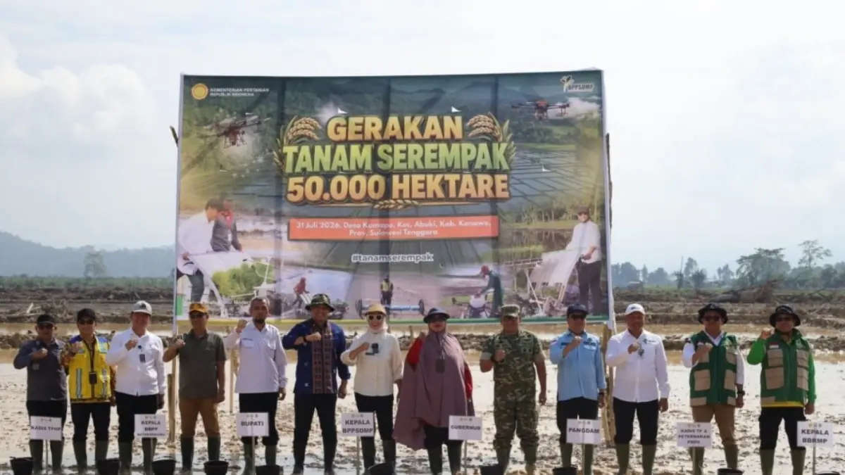 OPLAH-CSR: Gerakan tanam serempak dipusatkan di Desa Kumapo, Kecamatan Abuki, Kabupaten Konawe, Provinsi Sulawesi Tenggara, Jumat (31/7/2026). Kegiatan ini dilaksanakan secara serentak di 25 provinsi se-Indonesia. (ISTIMEWA)