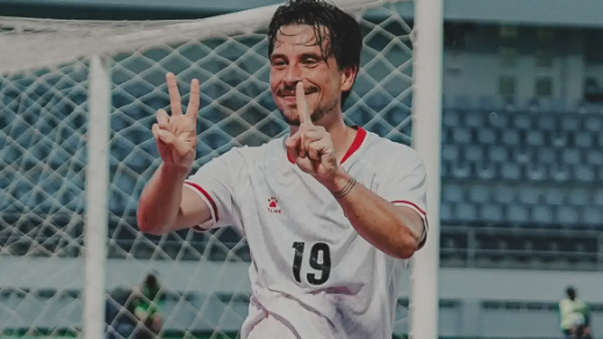 Selebrasi Thom Haye dalam kemenangan 3-0 Indonesia atas Timor Leste di ASEAN Championship 2026.