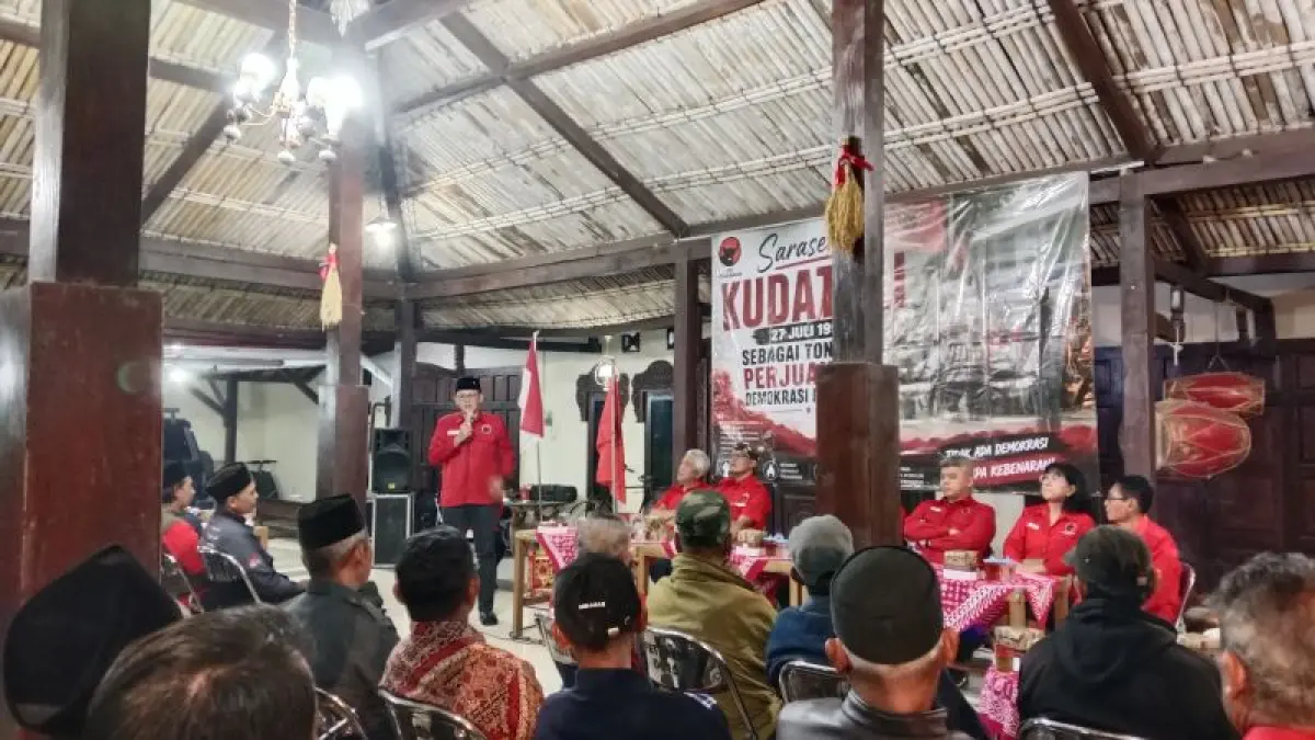 Dewan Pimpinan Cabang (DPC) PDI Perjuangan Sleman menggelar Sarasehan Kudatuli di Kapanewon Seyegan Minggu (2/8).&nbsp;(Delima Purnamasari/Radar Jogja)