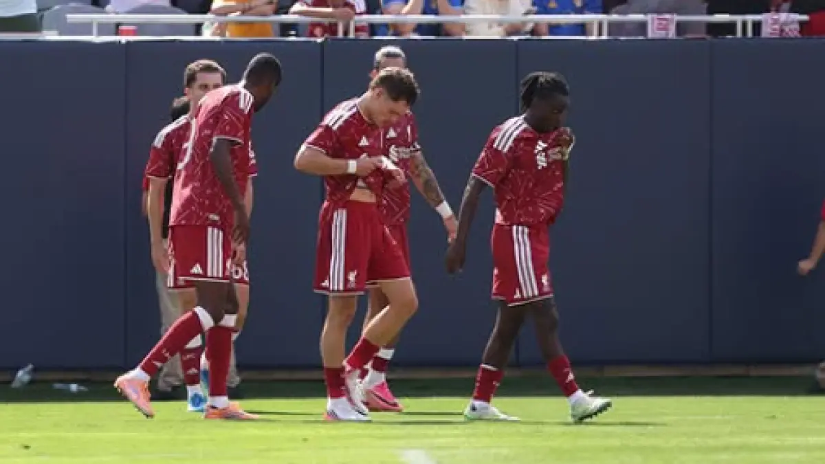 Raut kekecewaan para pemain Liverpool dalam kekalahan dari Leeds United di laga pramusim.