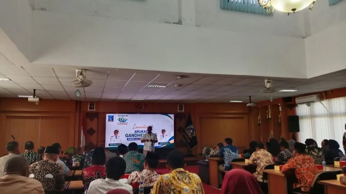 Peluncuran aplikasi Gandheng ATS di Kantor Dinas Pendidikan Sleman, Rabu (5/8).&nbsp;(Delima&nbsp;Purnamasari/Radar Jogja)