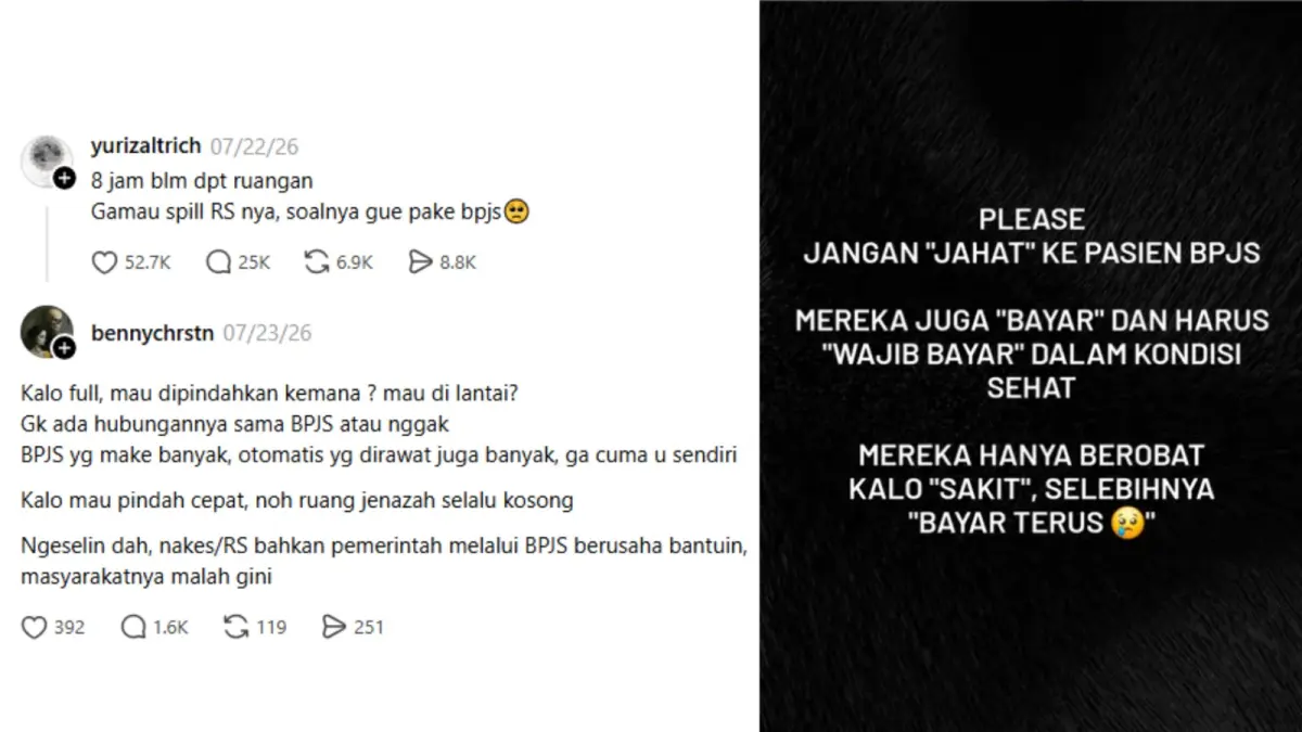 Tangkapan layar utas threads Yurizal dan potingan tanggapan Jhon Sitorus di akun Instargramnya. (Kolase berbagai sumber)