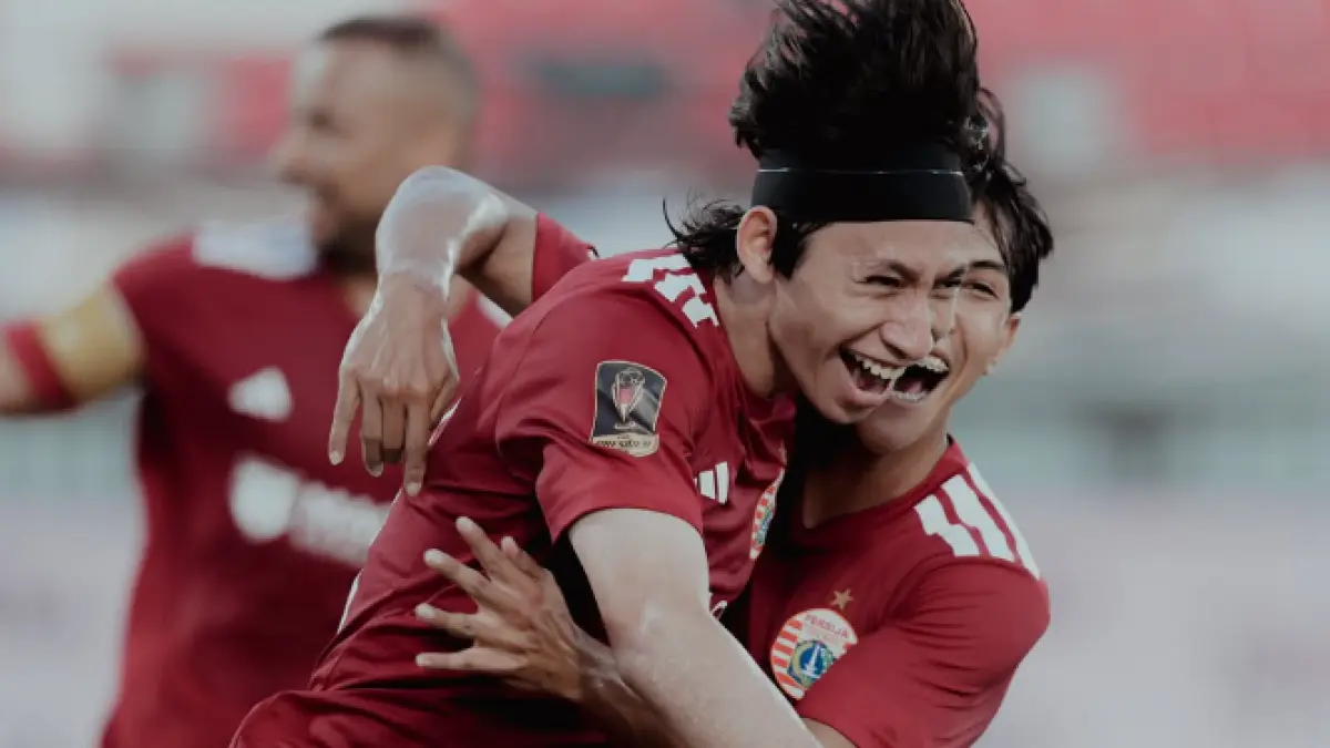 Selebrasi para pemain Persija setelah Arlyansyah Abdulmanan mencetak gol kemenangan atas Arema FC untuk merebut juara ketiga Piala Presiden 2026. (instagram)