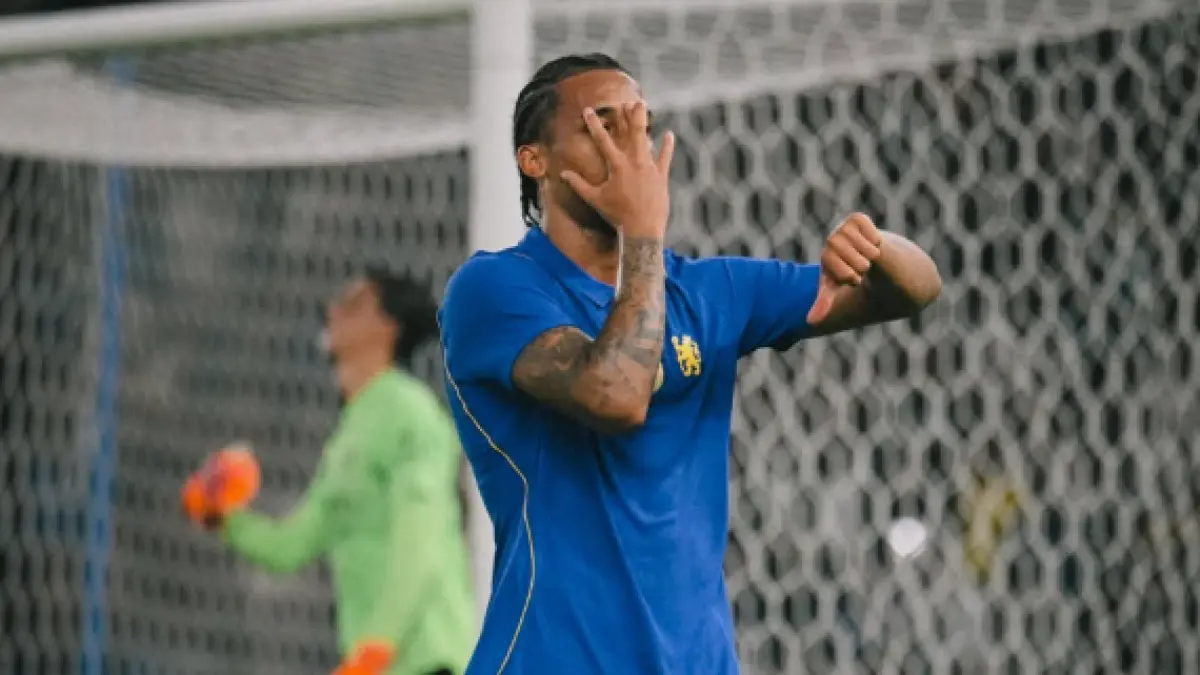 Selebrasi Joao Pedro dalam kemenangan Chelsea atas AC Milan di GBK.