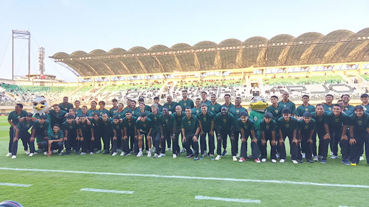 DIKENALKAN: Manajemen PSS Sleman saat launching team di MagIS, Sabtu (8/8/2026). Pieter Huistra menilai pemain baru masih perlu penyesuaian. (Foto: Guntur Aga Tirtana/Radar Jogja)